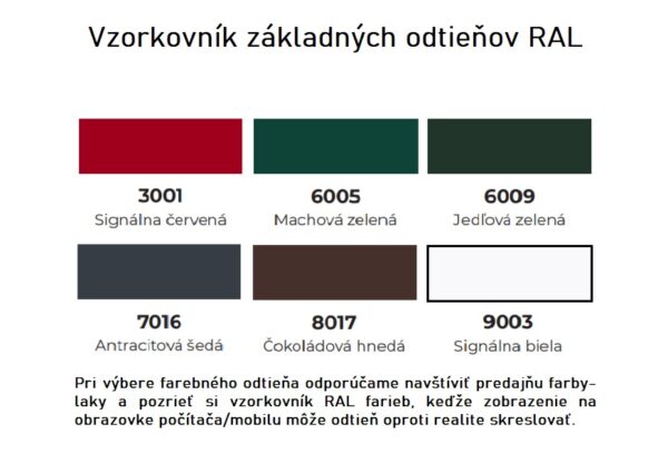 Vzorkovník odtieňov RAL